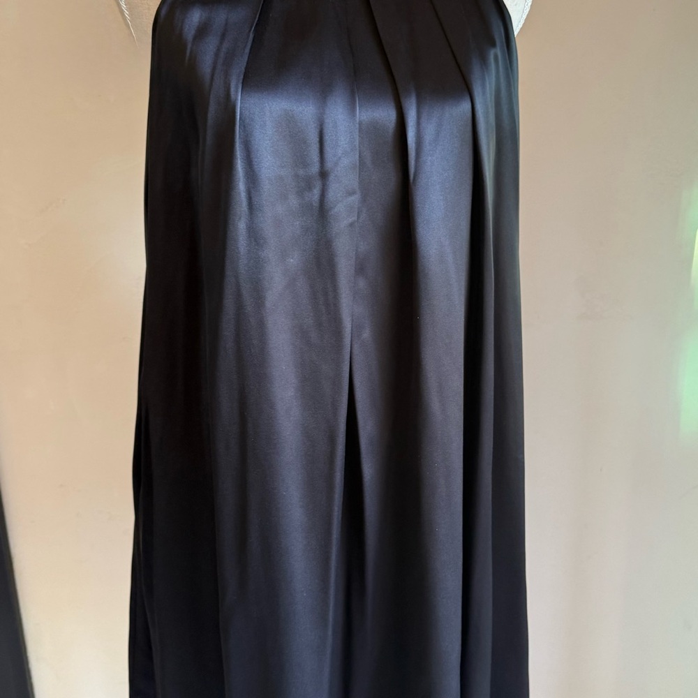 Laundry By Shelli Segal Black Satin Halter Dress